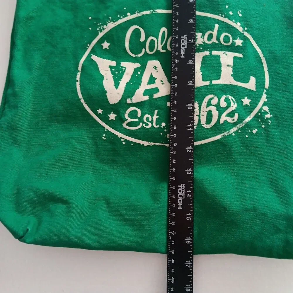 Polar Graphics Green Canvas Tote Vail Colorado Shopping Book Bag